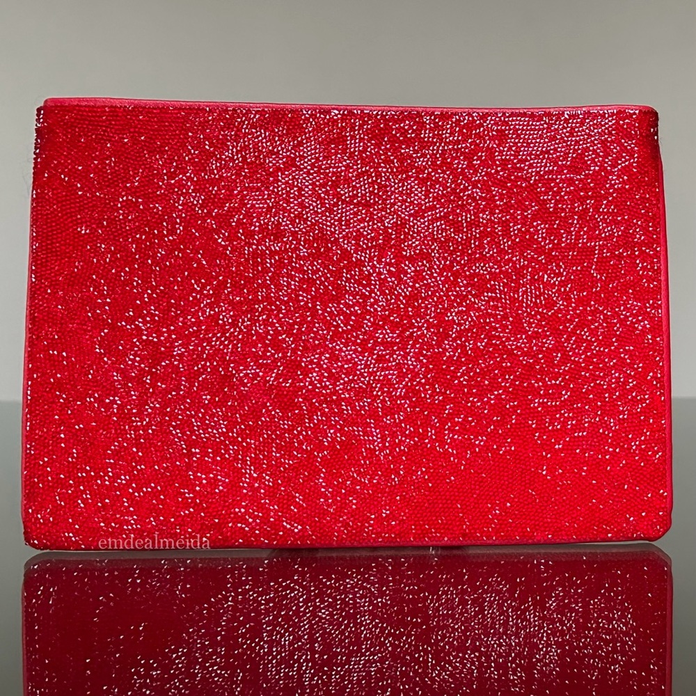 Swarovski Crystal Red Glam Rock Clutch Purse Bag Wallet